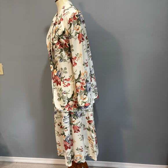 Vintage Toni Garment white and pink floral skirt suit set, women’s size medium - Picture 9 of 12